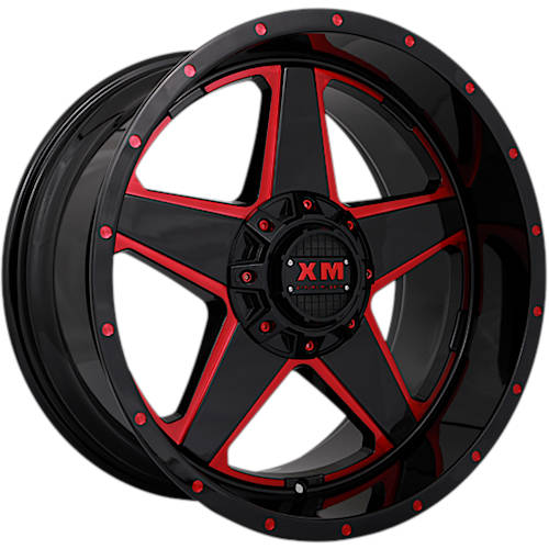 Xtreme Mudder XM-315 Black Red Milled Wheel