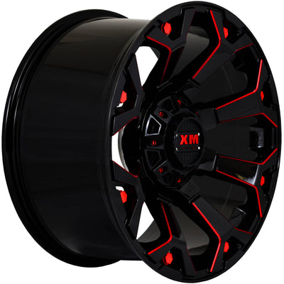 Xtreme Mudder XM-318 Black Red Milled Wheel