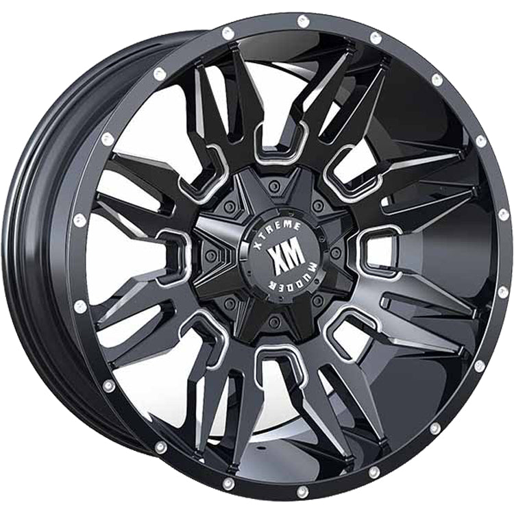 Xtreme Mudder XM-320 Black Milled Wheel