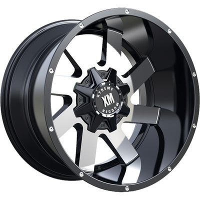 Xtreme Mudder XM-322 Black Machined Wheel