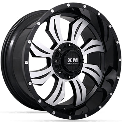 Xtreme Mudder XM-323 Black Machined Wheel
