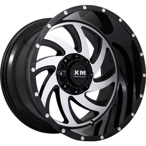 Xtreme Mudder XM-324 Black Machined Wheel