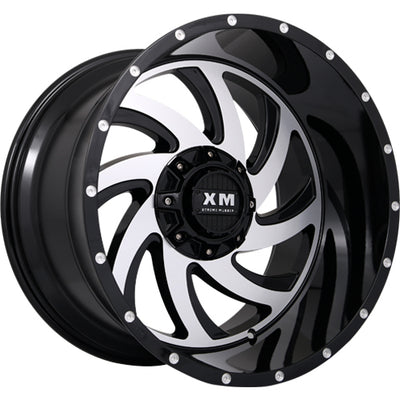Xtreme Mudder XM-324 Black Machined Wheel