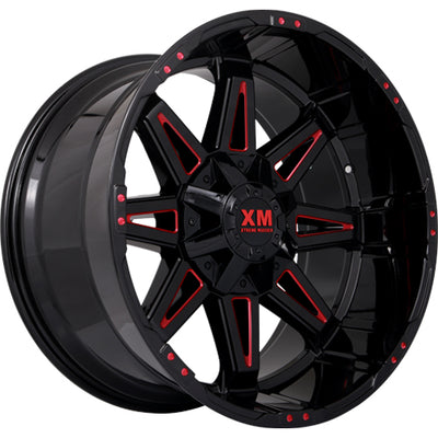 Xtreme Mudder XM-325 Black Red Milled Wheel