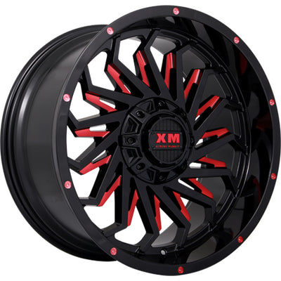 Xtreme Mudder XM-330 Black Red Milled Wheel