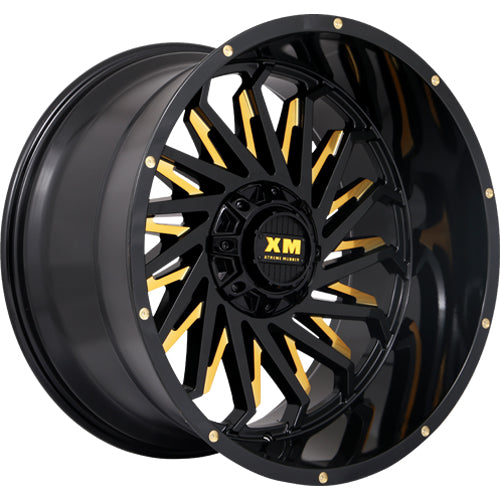 Xtreme Mudder XM-330 Black Yellow Milled Wheel