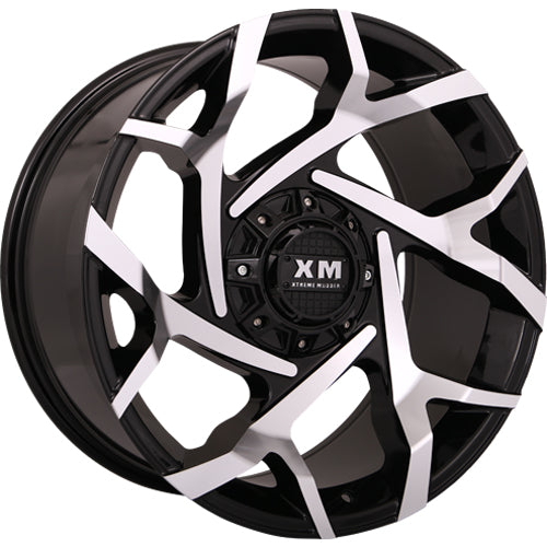 Xtreme Mudder XM-333 Black Machined Wheel