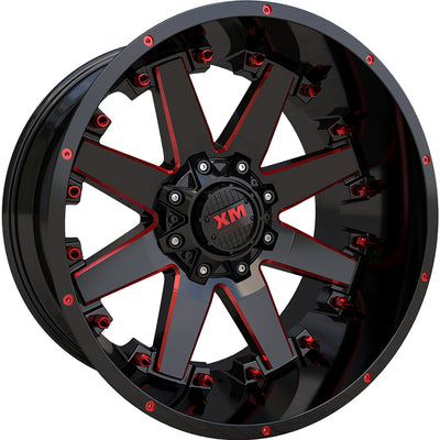 Xtreme Mudder XM-334 Black Red Milled Wheel