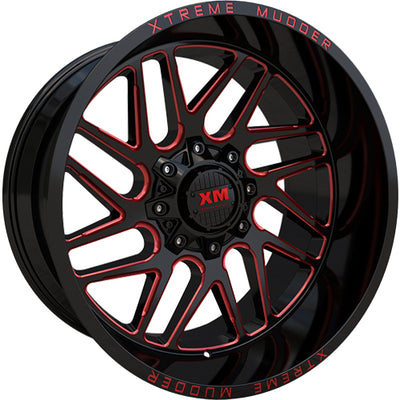 Xtreme Mudder XM-339 Black Red Milled Wheel