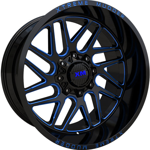 Xtreme Mudder XM-339 Black Blue Milled Wheel