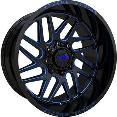Xtreme Mudder XM-339 Black Blue Milled Wheel