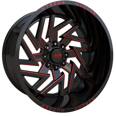 Xtreme Mudder XM-340 Black Red Milled Wheel