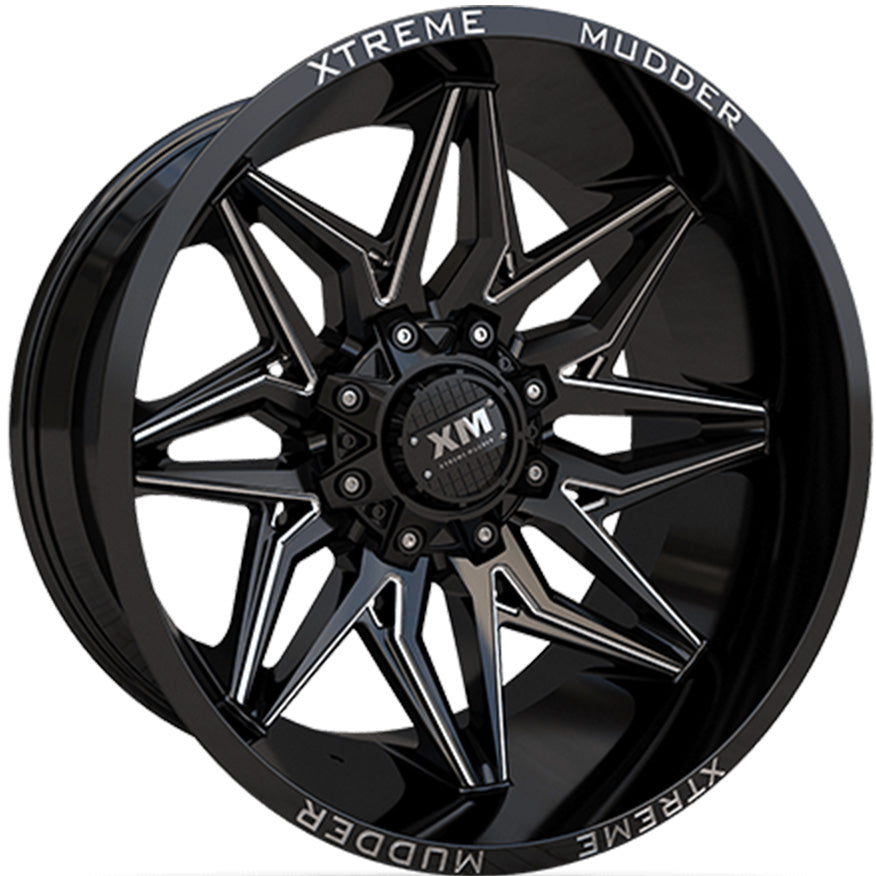 Xtreme Mudder XM-342 Black Milled Wheel