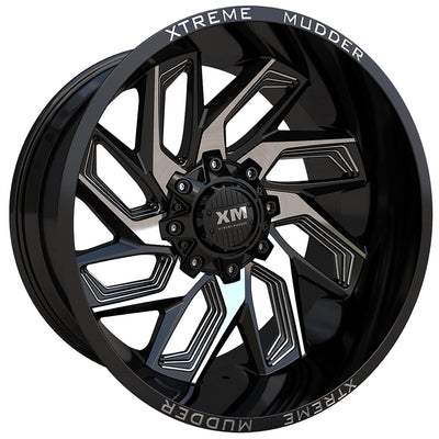 Xtreme Mudder XM-343 Black Milled Wheel