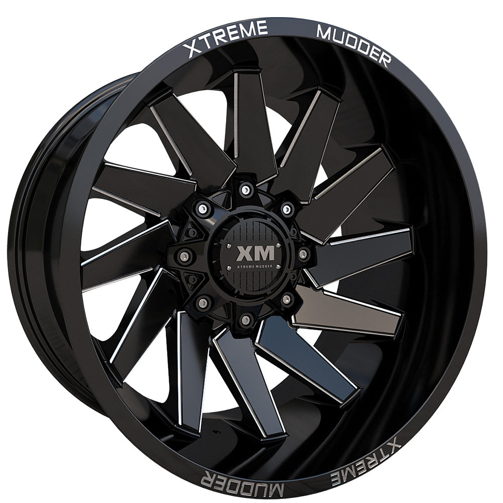 Xtreme Mudder XM-344 Black Milled Wheel