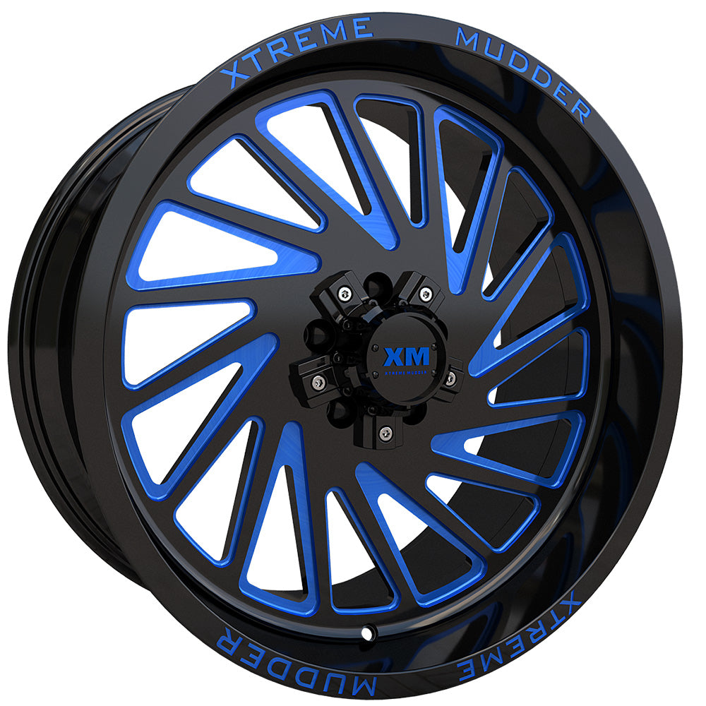 Xtreme Mudder XM-346 Black Blue Milled Wheel