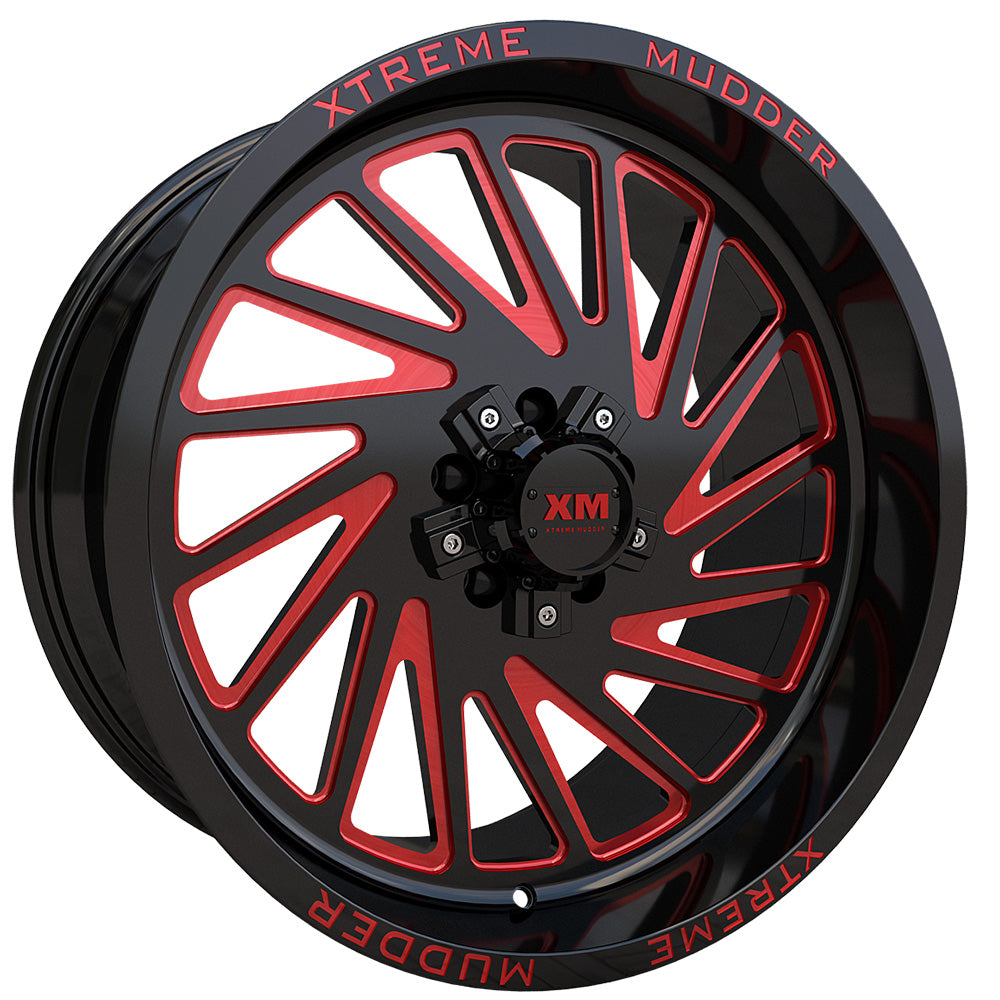 Xtreme Mudder XM-346 Black Red Milled Wheel