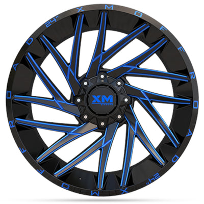Xtreme Mudder XM-351 Black Blue Milled Wheel