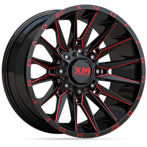 Xtreme Mudder XM-352 Black Red Milled Wheel