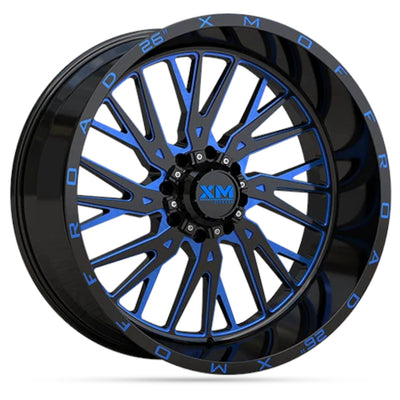 Xtreme Mudder XM-354 Black Blue Milled Wheel