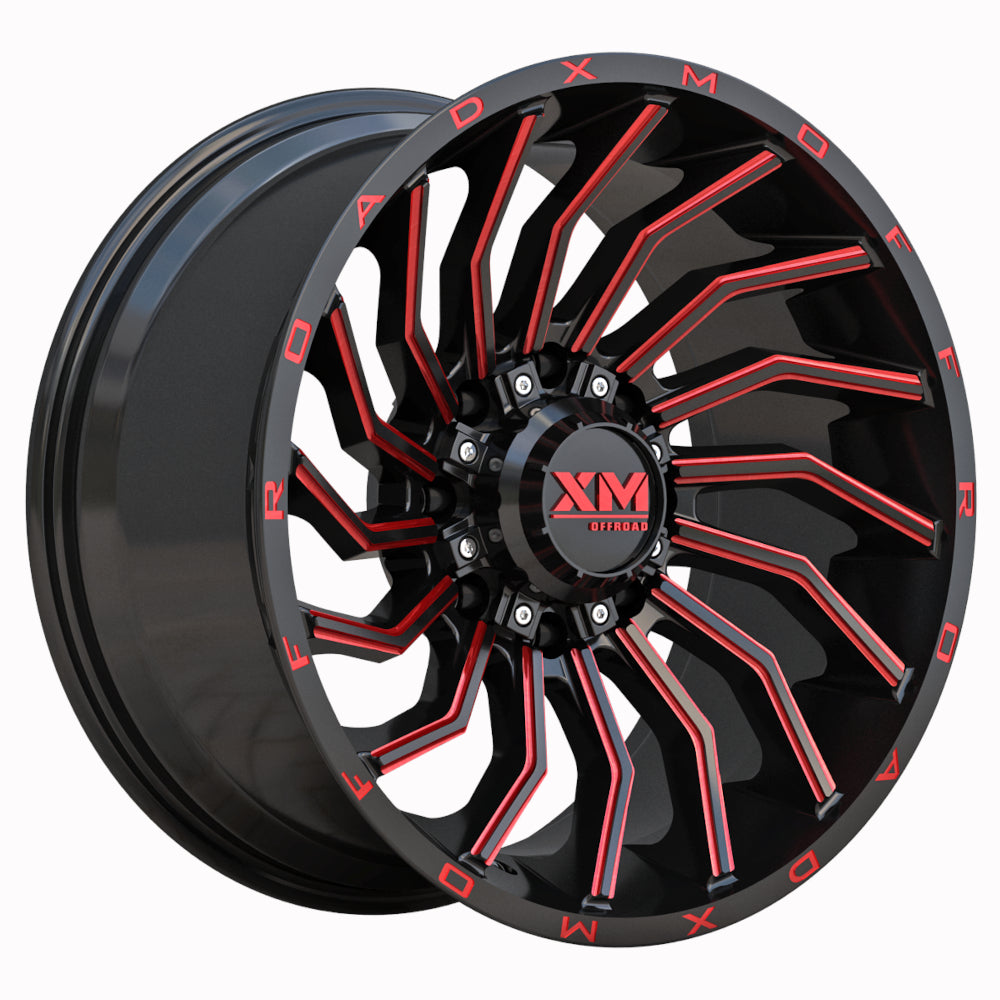 Xtreme Mudder XM-356 Black Red Milled Wheel