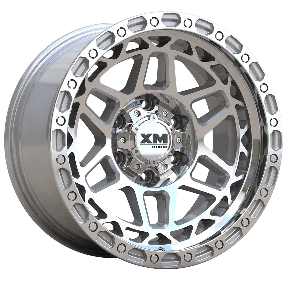 Xtreme Mudder XM-700 Silver Machined Wheel