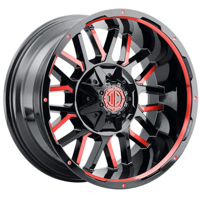 Xtreme NX-12 Black Red Milled Wheel