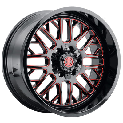 Xtreme NX-19 Black Red Milled Wheel