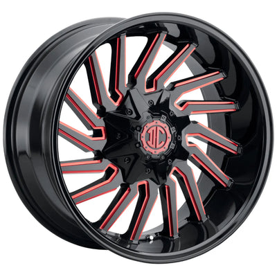 Xtreme NX-26 Black Red Milled Wheel