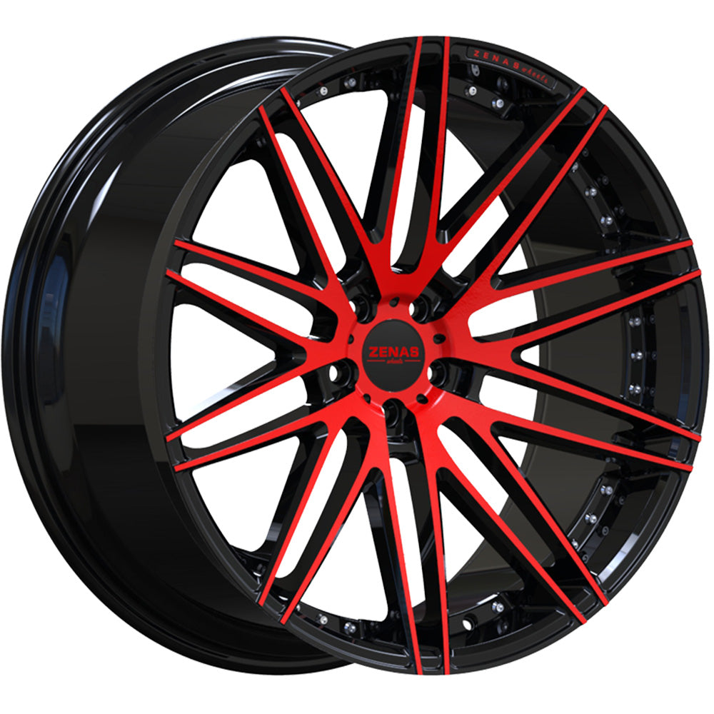 Zenas ZW01 Black Red Machined Wheel