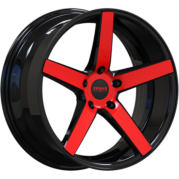 Zenas ZW02 20x10.5 +25 Black Red Machined