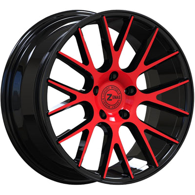 Zenas ZW03 Black Red Machined Wheel