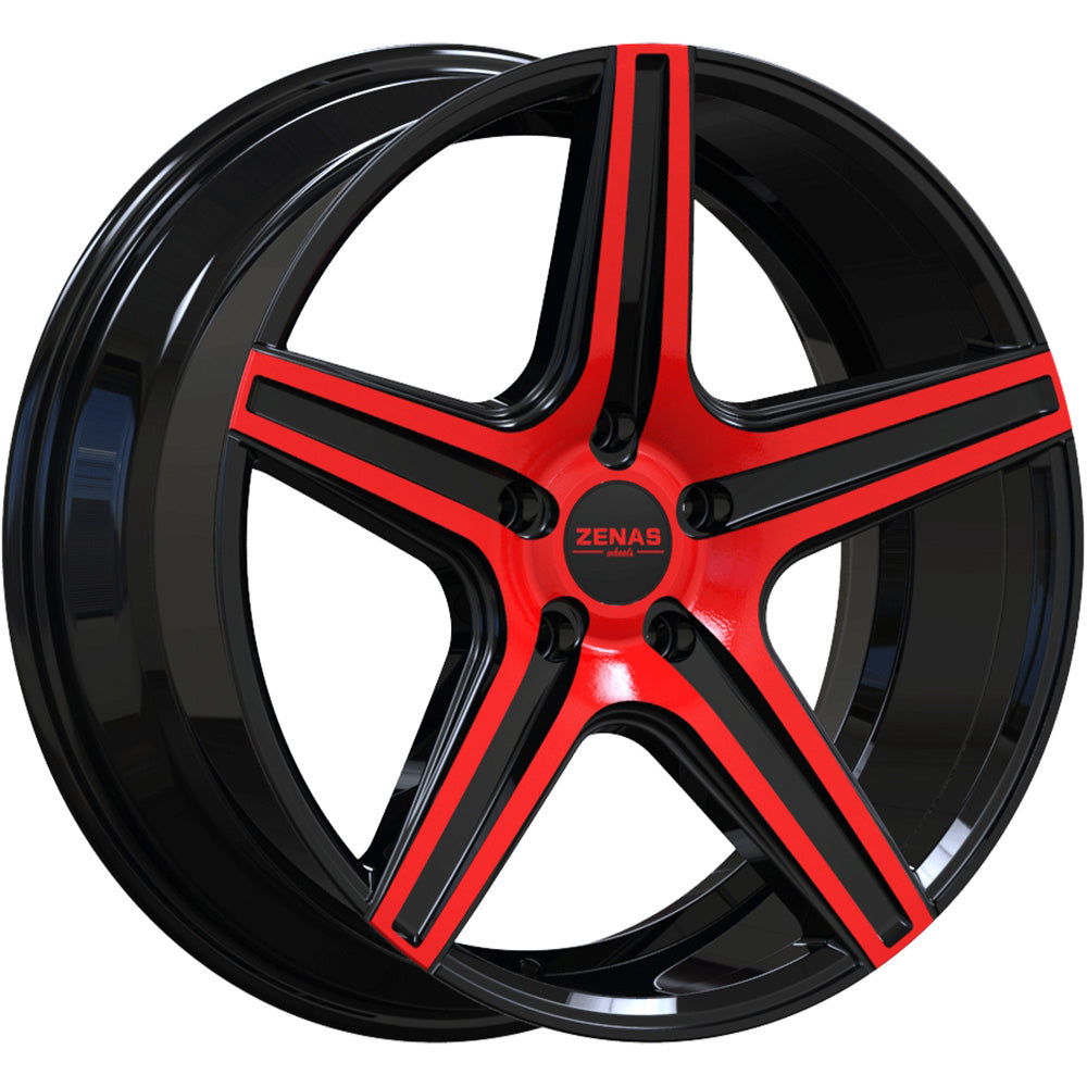Zenas ZW06 Black Red Machined Wheel