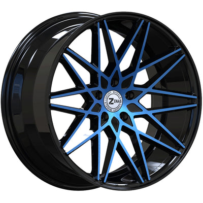 Zenas ZW08 Black Blue Machined Wheel
