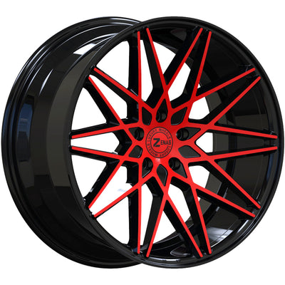 Zenas ZW08 Black Red Machined Wheel