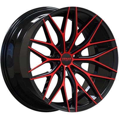 Zenas ZW10 Black Red Machined Wheel