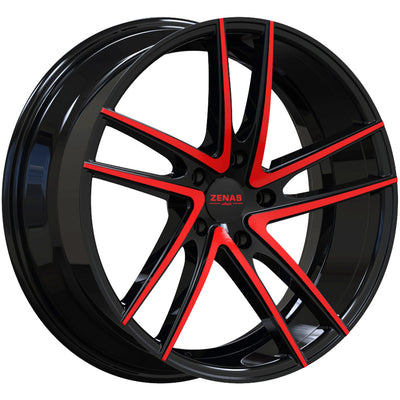 Zenas ZW11 Black Red Machined Wheel