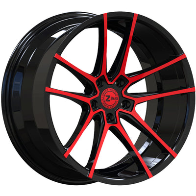 Zenas ZW12 Black Red Machined Wheel