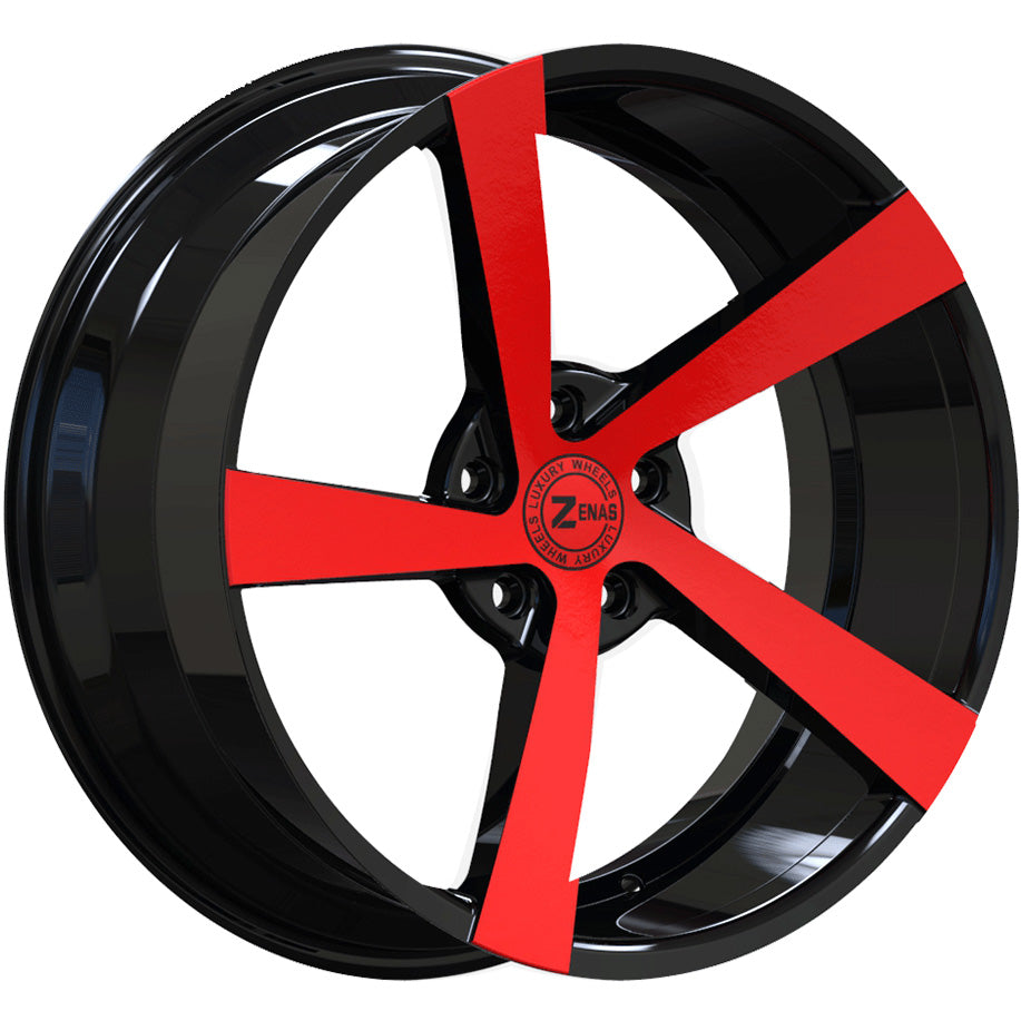 Zenas ZW15 Black Red Machined Wheel