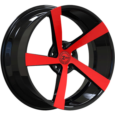 Zenas ZW15 Black Red Machined Wheel